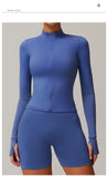 Women Zip Fitness Yoga Shirt Winter Warm Gym Top Woman Yoga Long Sleeve Sports Jacket Activewear Running Coats Workout Clothes - Waraqah