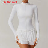 Women Zip Fitness Yoga Shirt Winter Warm Gym Top Woman Yoga Long Sleeve Sports Jacket Activewear Running Coats Workout Clothes - Waraqah
