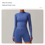 Women Zip Fitness Yoga Shirt Winter Warm Gym Top Woman Yoga Long Sleeve Sports Jacket Activewear Running Coats Workout Clothes - Waraqah