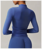 Women Zip Fitness Yoga Shirt Winter Warm Gym Top Woman Yoga Long Sleeve Sports Jacket Activewear Running Coats Workout Clothes - Waraqah