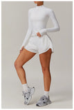 Women Zip Fitness Yoga Shirt Winter Warm Gym Top Woman Yoga Long Sleeve Sports Jacket Activewear Running Coats Workout Clothes - Waraqah