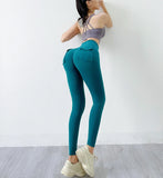 SOISOU Nylon Leggings Women's Pants Sport Yoga Pants Sexy Tight High Waist Elastic Women's Panties Pocket legging mujer - Waraqah