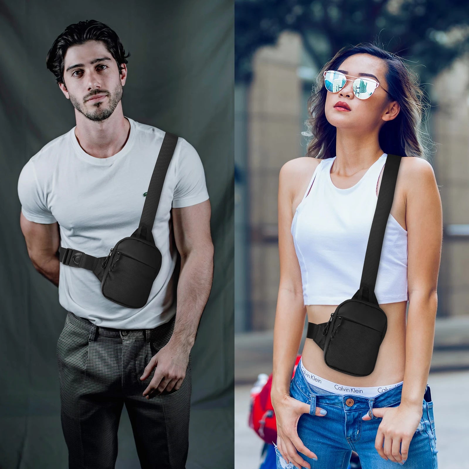 Factory Direct New Sports Chest Bag Men's Small Size Backpack Women Messenger Bag Mobile Phone Waist Bag Mini Fashion Satchel - Waraqah