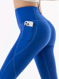 Women wear pocket spring and autumn winter new high waist lift hip plus fleece thick leggings tight yoga pants - Waraqah