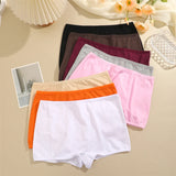 New Women's Panties Cotton Seamless Sports Boxers Underwear Female Solid Color Briefs Cozy Lingerie Intimate Underpants XS-XL - Waraqah