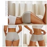 New Women's Panties Cotton Seamless Sports Boxers Underwear Female Solid Color Briefs Cozy Lingerie Intimate Underpants XS-XL - Waraqah