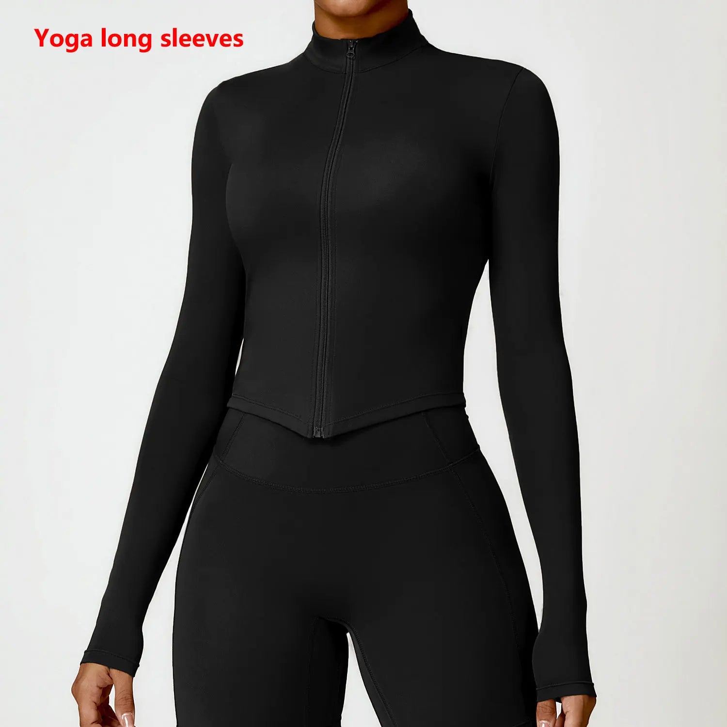 Women's Gym Exercise Shirt Yoga Long Sleeve Sportswear Top Zipper Jacket Gym Push Up Workout Tops Running Cycling Sportswear - Waraqah