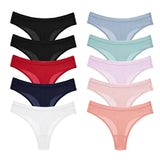 10PCS Women's Panties Set Simple Striped Thongs Female Cotton Underwear Sexy Lingerie Comfortable Sports G-Strings Underpants - Waraqah