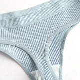 10PCS Women's Panties Set Simple Striped Thongs Female Cotton Underwear Sexy Lingerie Comfortable Sports G-Strings Underpants - Waraqah