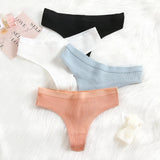 10PCS Women's Panties Set Simple Striped Thongs Female Cotton Underwear Sexy Lingerie Comfortable Sports G-Strings Underpants - Waraqah