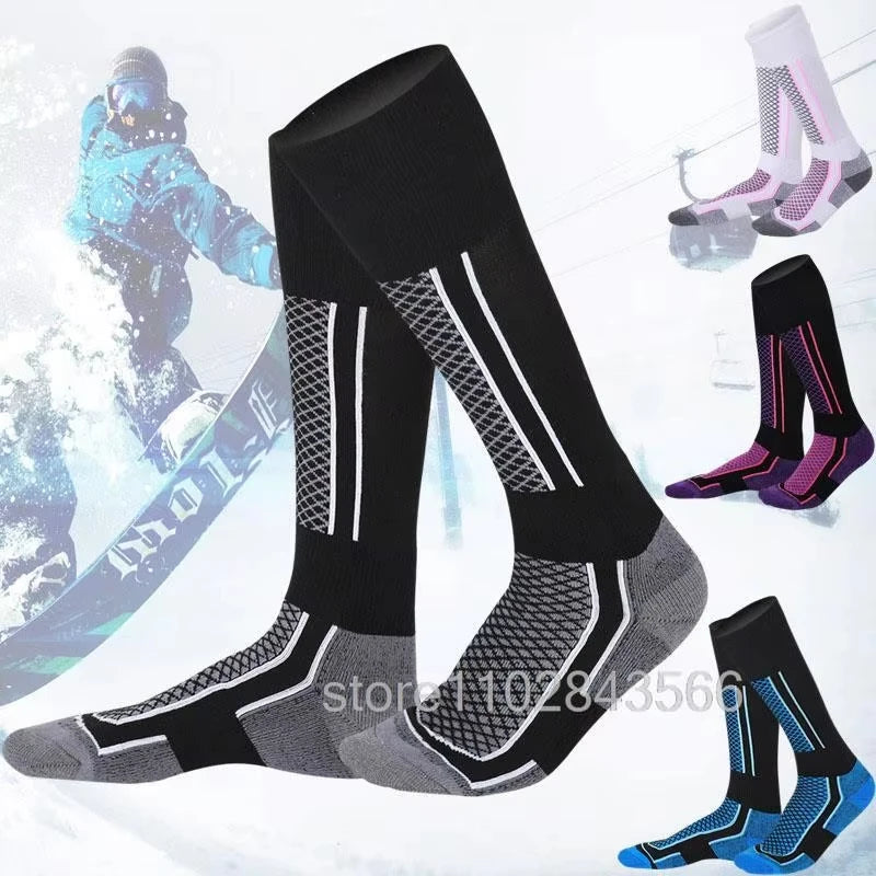 Ski Thermal Socks Men Women Winter Long Warm Compression Socks Ski Hiking Snowboarding Climbing Sports Socks - Waraqah