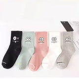 5pcs Women Mid Length Socks Cute Versatile Autumn Winter Boat Socks Sports Women's Socks Sweat Absorption Odor Prevention - Waraqah