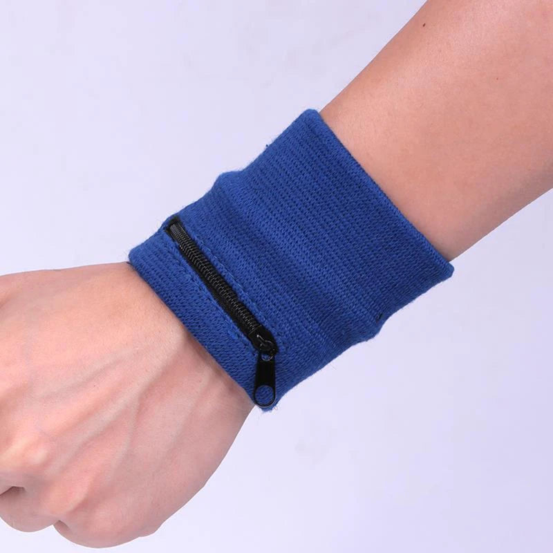 Sports Wristband with Zipper Pouch Running Sports Arm Band Bag For MP3 Key Card Storage Bag Basketball Sweatbands Wristband Bags - Waraqah