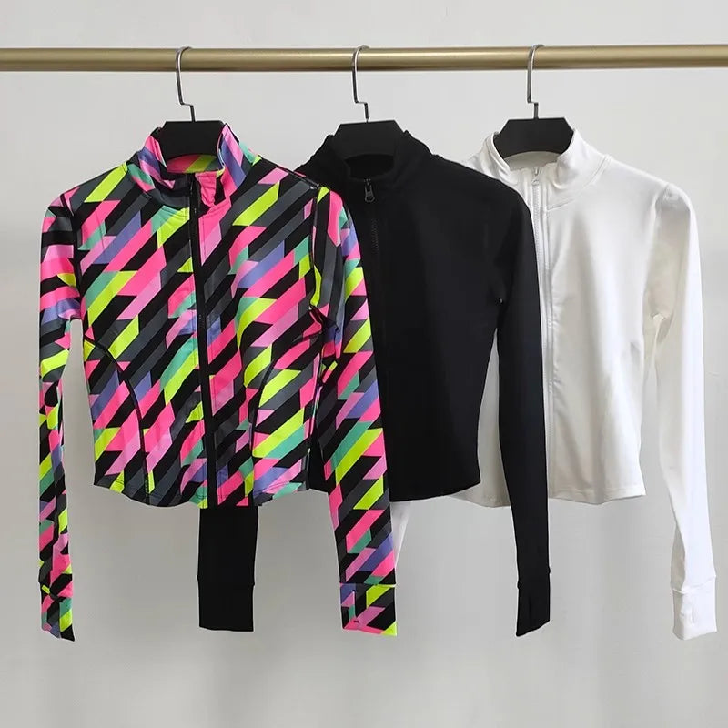 Women Sports Jacket  Running Sport Coat Long Sleeve Fitnes Tops Zipper Yoga Shirt Workout Jacket Gym Clothing Outdoor Sportswear - Waraqah
